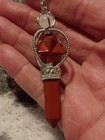 Stunning Red Jasper quartz Merkaba Pendulum Healing Wicca Pagan
