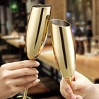 Gold Stainless Steel Wedding Champagne Flutes - Unbreakable Toasting Glasses