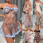 Sexy Spaghetti Strap Lingerie Womens Lace Skirt Sleepwear Deep-v Dress G-string