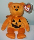 Ty Beanie Baby - Punkin Face The Halloween Bear 8 5  New Mwmts Plush Stuffed Toy