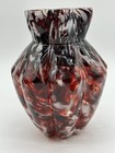Antique Hand Blown Glass Splatter Pitcher Rich Red Grape Color