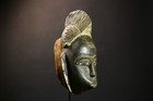 African Baule Mask Vintage Carved Tribal Wall Decor Sculpture Wood Art-g1788