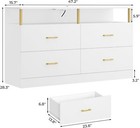 White Dresser For Bedroom With Led Lights Modern Chest Of Drawers Column Design