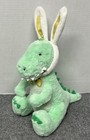 Fao Schwarz Green Dinosaur With Bunny Ears 12  Plush Stuffed Animal