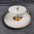 Vtg 1960 s Disneyland Tinkerbell Mini Cup And Saucer Gold Trim Castle Collector