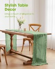 Pureegg 2 Pack Cheesecloth Table Runner 120 Inch Sage Green