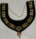 Knights Templar Masonic Chain Collar And Emblem With Black Velvet 