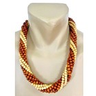 Rare 6 Strand 6mm Hawaiian Koa Wood   Coconut Bead Twist Hawaii Necklace 24 5 