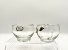 25th Silver Anniversary Glass Creamer And Sugar Bowl Set Silver Lettering   Trim