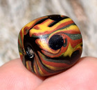 Antique Venetian Lampwork Semi Feathered Italian Stripe Eye Bead  African Trade