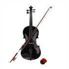 Acoustic Violin 4 4 Full Size W  Case Bow Rosin Black Basswood Gift New