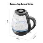 Chefman 1l Electric Glass Kettle W  Led Indicator Light  Automatic Shutoff