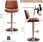 Bar Stools Adjustable Swivel Barstools Kitchen Counter Stool With Back footrest