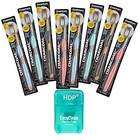 Euro-tech Charcoal Toothbrush Pack Of 8 - Soft Bristles  Ultra Fine Cleaning