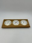 Wooden Barometer Sunbeam Thermometer Humidity 16 Inch Vintage