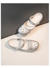 Crocc Women Ballet Platform Clogs Silver Glitter Slip On Non Slip Casual Sandals