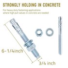 4 Pcs 3 4 X 61 4 Inch Wedge Anchor Concrete Zinc Plated Expansion Bolt