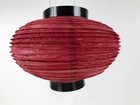 Japanese Paper Hanging Lantern Vtg Candle Holder Small Round Red Decor Lt92