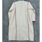 Vintage Traditional Kurta Womens Xl Linen Sequin Beaded Neckline Handmade Cream