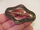 vintage Brass Ornate Belt Buckle Stamped Design Black Finish