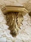 Vintage Mid Century 1960s Burwood Hollywood Regency Gold Wall Shelves Set Of 2
