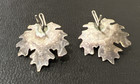 Vintage Sterling Silver Turquoise Leaf Pierced Earrings