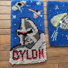 Vintage Battlestar Galactica Cylon Raider Latch-hook Rug 1978 Clarion Rare 70s