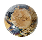 Vintage Mcm Studio Art Pottery Large Sphere Round Glazed Drip Vase Signed Modern