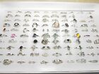 Bulk 50pcs Bohemia Stone Vintage Rings Women Antique Silver Plated Party Jewelry