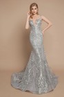 Sheer Scoop Neck Lace Appliqued Tulle Elegant Evening Dress  Formal Party Gowns