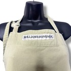 Williams Sonoma Olive Green Cotton Apron Front Pockets Adjustable Neck Tie