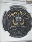 2024 Barbados  5 Motorhead Silver Coin Graded Ms 70 Antiqued By Ngc