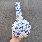 Chinese Porcelain Blue And White Iron Red Porcelain  Vase  Cloud And Bat Pattern