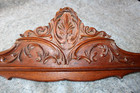 Antique Pediment Carved Wood Mantle Doorway Piece Large