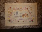 Vintage 1953 Queen Elizabeth Ii Coronation Embroidery Completed Sampler Doily