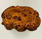 Antique Art Nouveau Jewelry Casket Box Ornate Gold Gilt Metal Rose Floral Footed