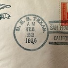  uss Texas  bb-35   Cover   Envelope  1936 Postmark  u s  Navy Battleship 