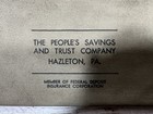 Vtg The People s Savings And Trust Company Hazleton Pa Canvas Zipper Bank Bag