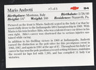 Mario Andretti Signed 1991 Corvette Set Trading Card Indy Racing  94