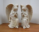 Pair Of Praying Kneeling Adoring Angel Statues - 16 1 2 h  cu27  Pair Of Angels