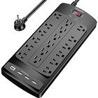 18 Outlet Surge Protector Power Strip 4 Usb Ports 2100 Joules 6 Ft Flat Plug