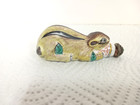 Chinese Hand Painted Chipmunk Squirrel Porcelain Snuff Bottle 3-1 4  Long Euc