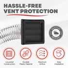Deflecto Supurr-vent 4    Outdoor Dryer Vent Cover Black Louvered Wall 