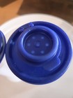 Tupperware Hourglass Salt And Pepper Shakers White blue Excellent Condition