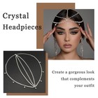 Rhinestone Head Chain Jewelry Silver Wedding Head Pieces Jewelry Sparkly Flow   