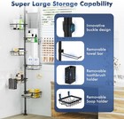 Shower Caddy Organizer Tension Pole  Rustproof 6-pack Corner Shelf With 30-120 I