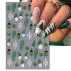 Christmas Nail Art Stickers  Self-adhesive Green Santa Hat Snowflake Elk Xmas 
