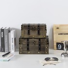 Wood Treasure Chests - Set Of 2  Antique Storage Trunks  Decorative Wooden St   