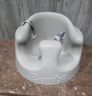 Bumbo Infant Floor Seat Baby Sit Up Chair With Adjustable Harnes And Tray Grey