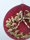 10  Dresden Vintage Brass Wreath All Holiday Animal Petite Choses Velvet Back